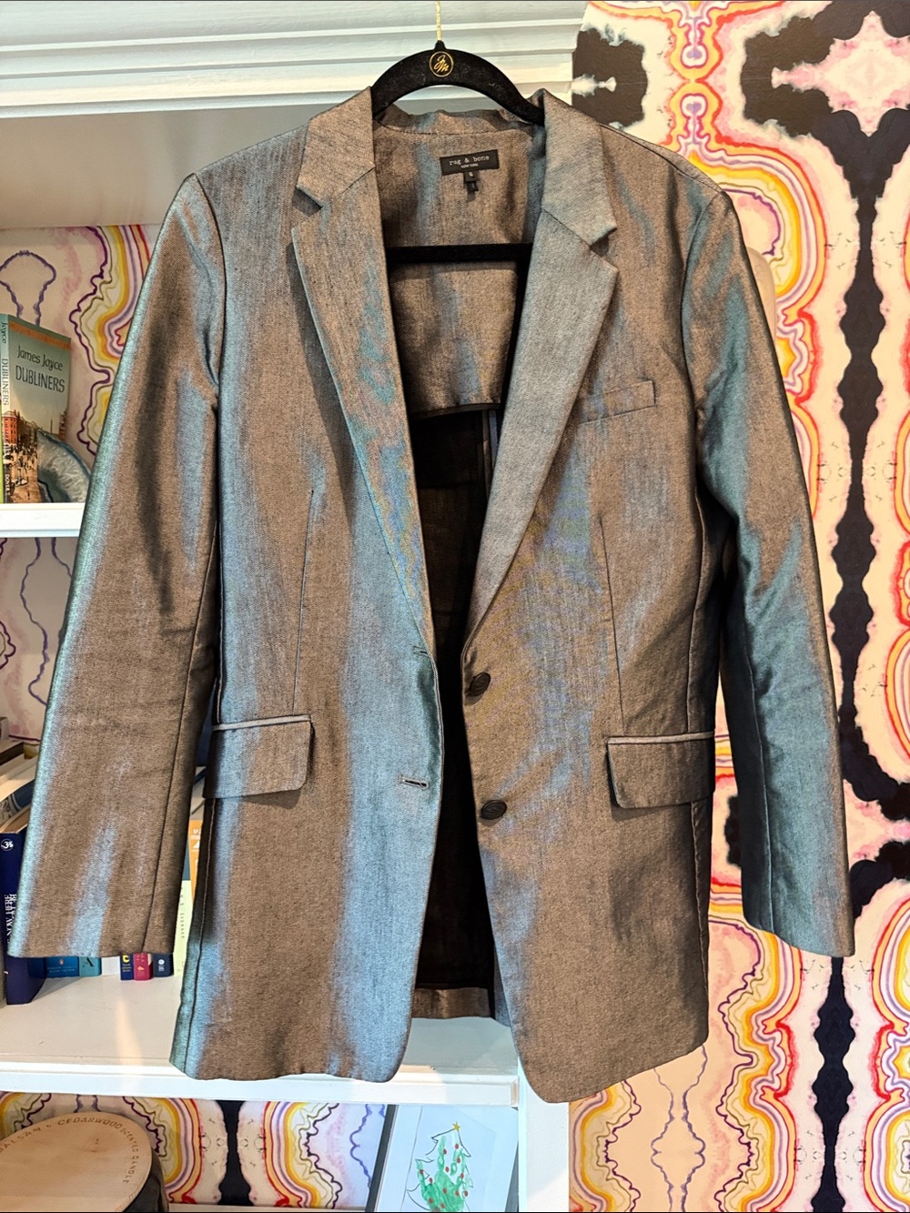 rag & bone Metallic Gray Women's Blazer